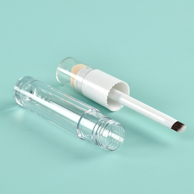 Double-Side 6.2ml Round Thickened Wall lip gloss wand tubes With Fine Brush Sponge applicator lip gloss bottles customized tube