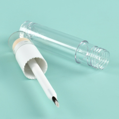 Double-Side 6.2ml Round Thickened Wall lip gloss wand tubes With Fine Brush Sponge applicator lip gloss bottles customized tube