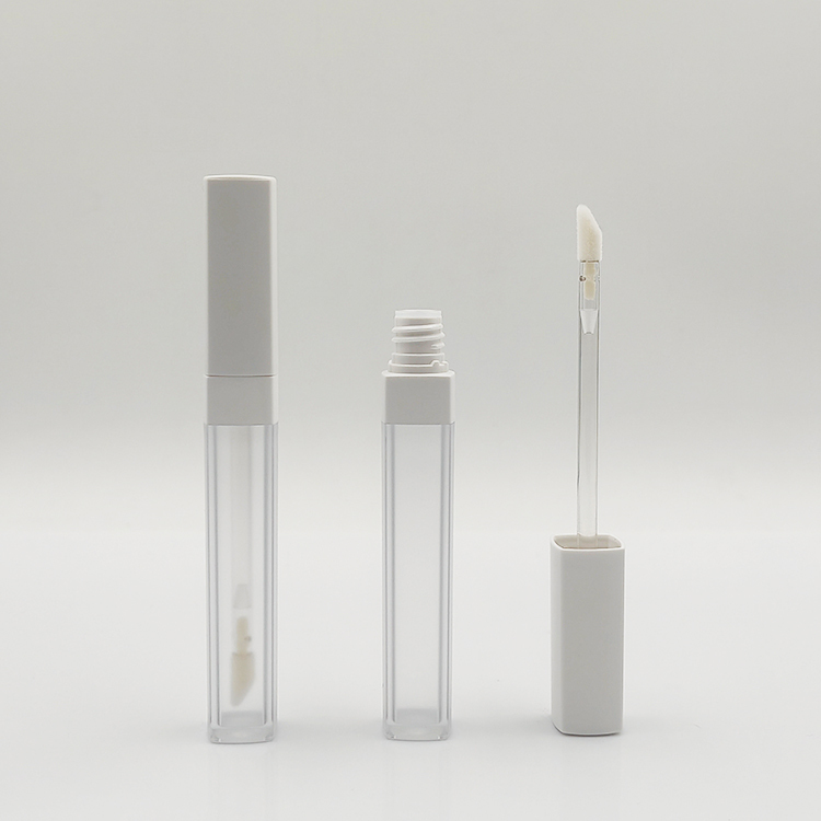 Wholesale Custom Thickened Wall Square lip gloss tubes with wands Flocked Brush Empty Cosmetic Packaging 5ml lip gloss bottle