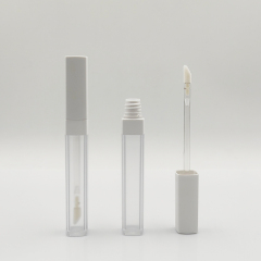 Wholesale Custom Thickened Wall Square lip gloss tubes with wands Flocked Brush Empty Cosmetic Packaging 5ml lip gloss bottle