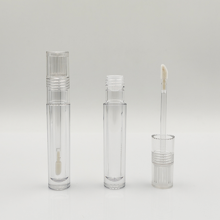 Custom Wholesale 5ml Round Thickened Wall empty lip gloss tubes with brush Empty Cosmetic Packaging lip gloss bottle no logo