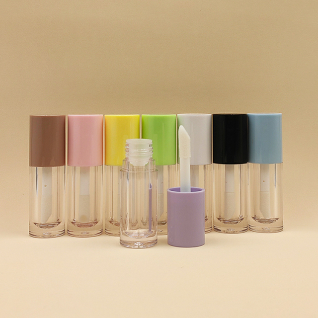 Custom 6ml colorful lip gloss tubes with big brush big wand Cosmetic Packaging empty lip gloss bottles thick wand with big brush