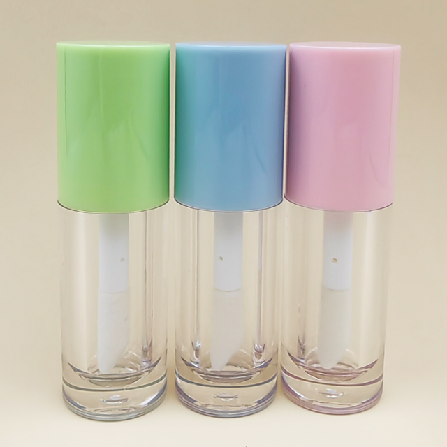Custom 6ml colorful lip gloss tubes with big brush big wand Cosmetic Packaging empty lip gloss bottles thick wand with big brush