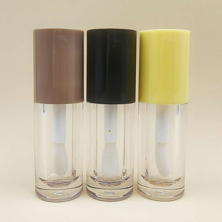 Wholesale Custom 6ml Round chunky brush big wand lip gloss tube Empty Cosmetic Packaging big wand lip gloss bottles big brush