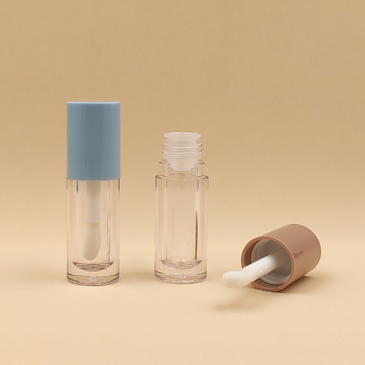 Wholesale Custom 6ml Round chunky brush big wand lip gloss tube Empty Cosmetic Packaging big wand lip gloss bottles big brush