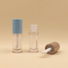 Wholesale Custom 6ml Round chunky brush big wand lip gloss tube Empty Cosmetic Packaging big wand lip gloss bottles big brush