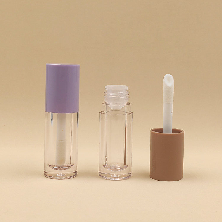 Custom 6ml colorful lip gloss tubes with big brush big wand Cosmetic Packaging empty lip gloss bottles thick wand with big brush