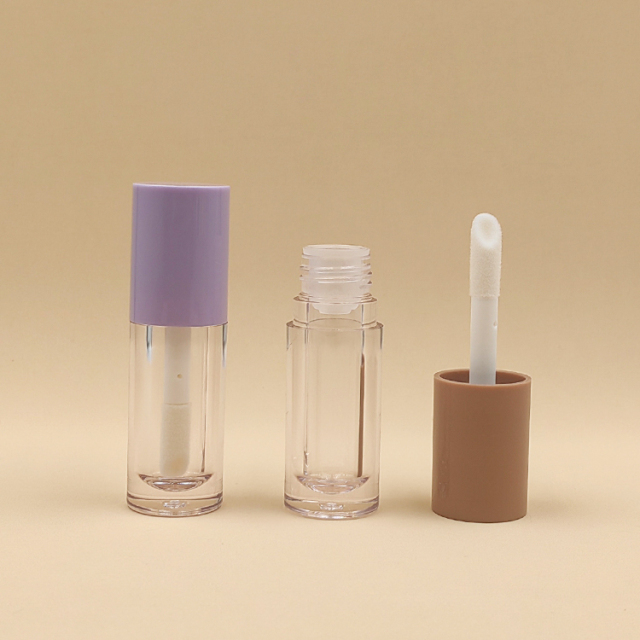 Custom 6ml colorful lip gloss tubes with big brush big wand Cosmetic Packaging empty lip gloss bottles thick wand with big brush