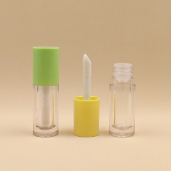 Custom 6ml colorful lip gloss tubes with big brush big wand Cosmetic Packaging empty lip gloss bottles thick wand with big brush