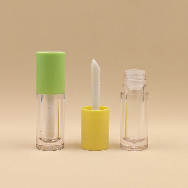 Custom 6ml colorful lip gloss tubes with big brush big wand Cosmetic Packaging empty lip gloss bottles thick wand with big brush