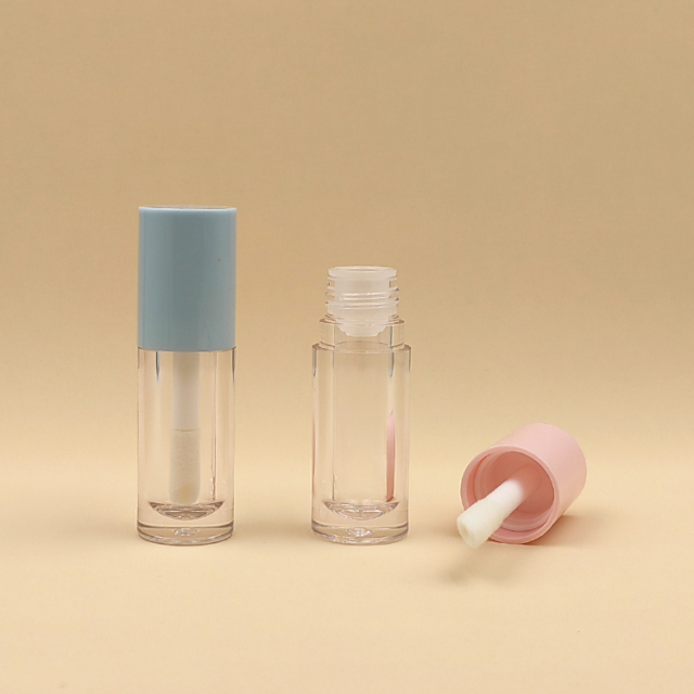 Custom 6ml colorful lip gloss tubes with big brush big wand Cosmetic Packaging empty lip gloss bottles thick wand with big brush