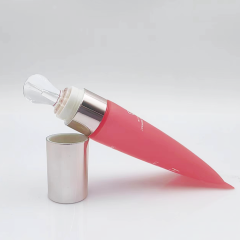 10ml Luxury Wholesale PE Clear Slanted Tip Tube Liquid Lipstick Container Customized squeeze cosmetics lipstick lip gloss tube