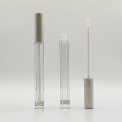 Best selling Wholesale Custom 2.2ml clear and silver lip gloss wand tubes Empty Cosmetic packaging round luxury lip gloss bottle