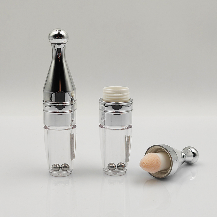 Stylish Wholesale Custom 6ml crystal wave empty lips gloss wand tube with stainless steel balls exotic empty lip gloss bottles