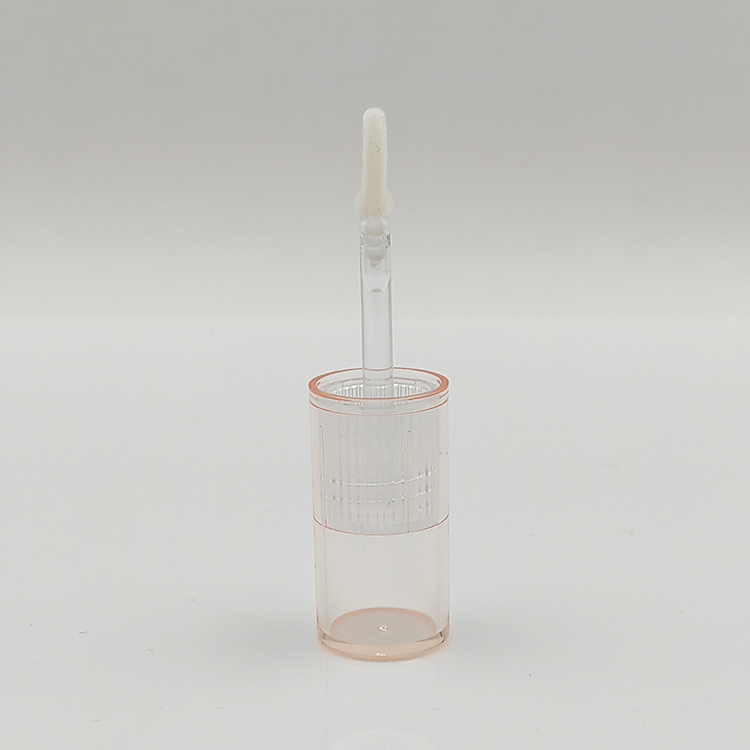Pink lip gloss bottle Wholesale Custom 3ml round Empty Cosmetic Packaging transparent cute lip gloss tubes with brush