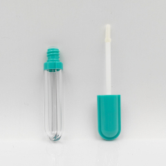 Newly capsule shape custom round bottle lip gloss 5ml plastic cosmetic container tube wholesale lip gloss empty lipstick tubes