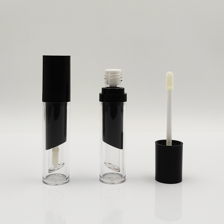 New Arrival Wholesale 4.5ml round lip gloss bottles customized empty cosmetic packaging black lip gloss tube for liquid lipstick