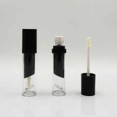 New Arrival Wholesale 4.5ml round lip gloss bottles customized empty cosmetic packaging black lip gloss tube for liquid lipstick
