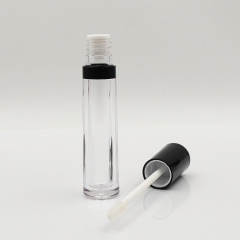 Explosive Models 6ml round black lip gloss bottles for empty cosmetic plastic packaging lip gloss tubes and box custom label