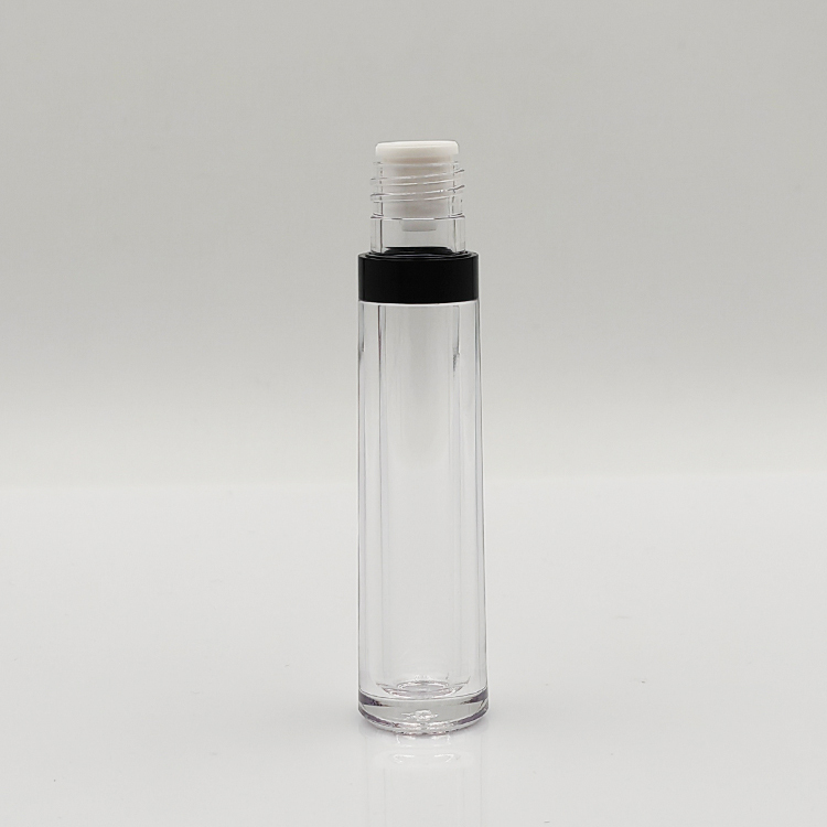 Explosive Models 6ml round black lip gloss bottles for empty cosmetic plastic packaging lip gloss tubes and box custom label