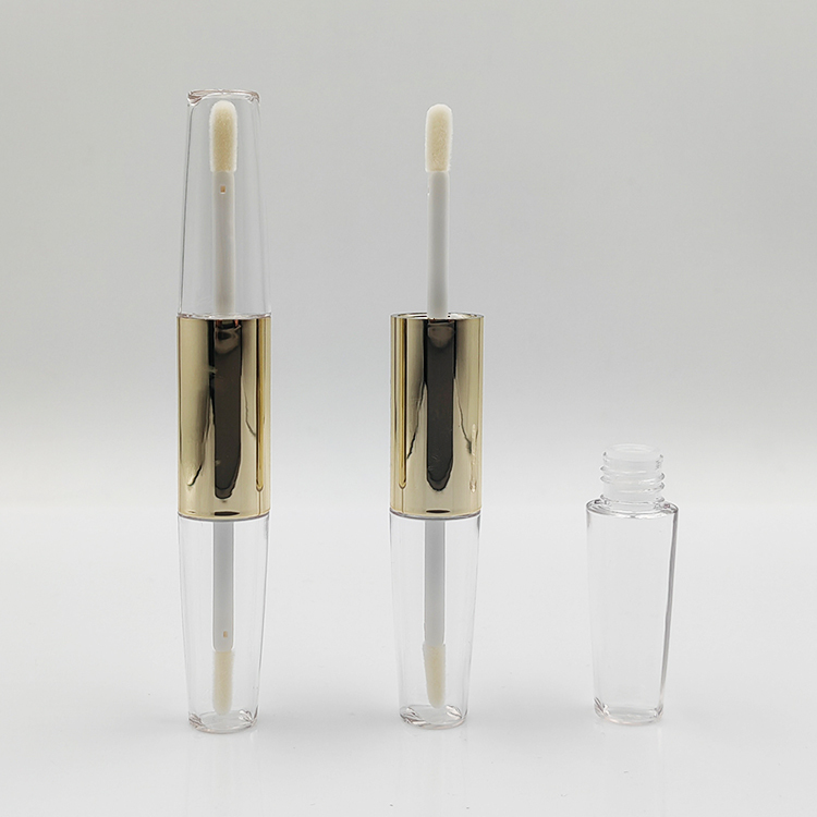 Hot Style Custom 11ml double side round empty crystal lip gloss bottle for plastic cosmetic packaging luxury lip gloss tubes