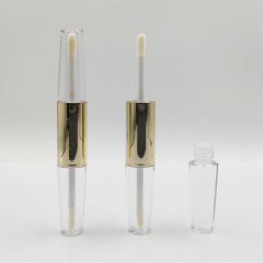 Hot Style Custom 11ml double side round empty crystal lip gloss bottle for plastic cosmetic packaging luxury lip gloss tubes