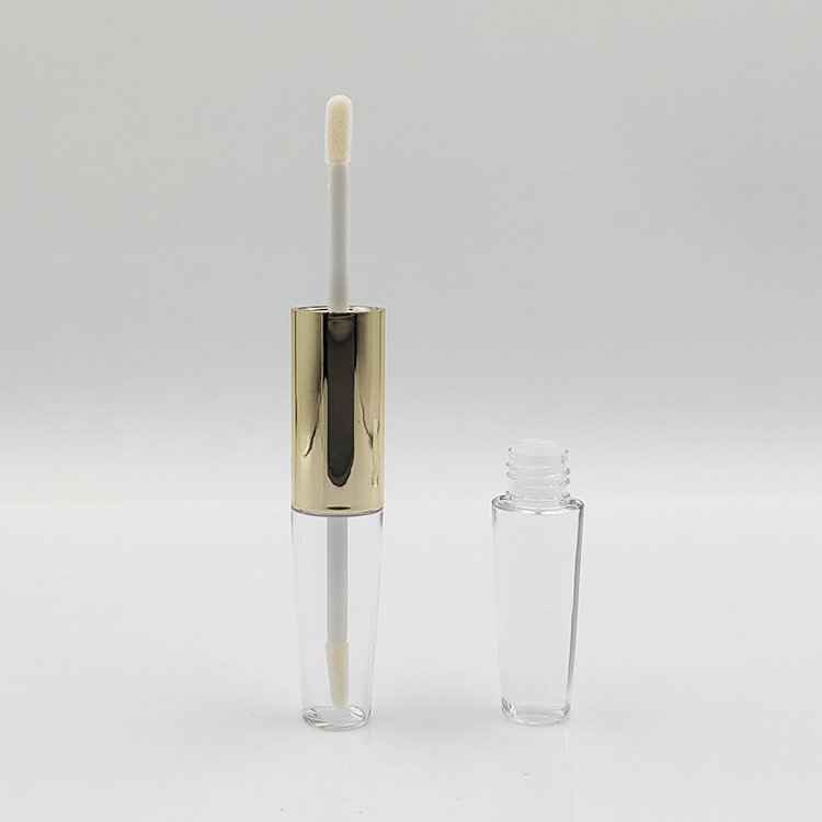 Hot Style Custom 11ml double side round empty crystal lip gloss bottle for plastic cosmetic packaging luxury lip gloss tubes