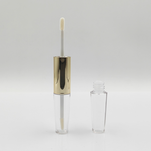 Hot Style Custom 11ml double side round empty crystal lip gloss bottle for plastic cosmetic packaging luxury lip gloss tubes