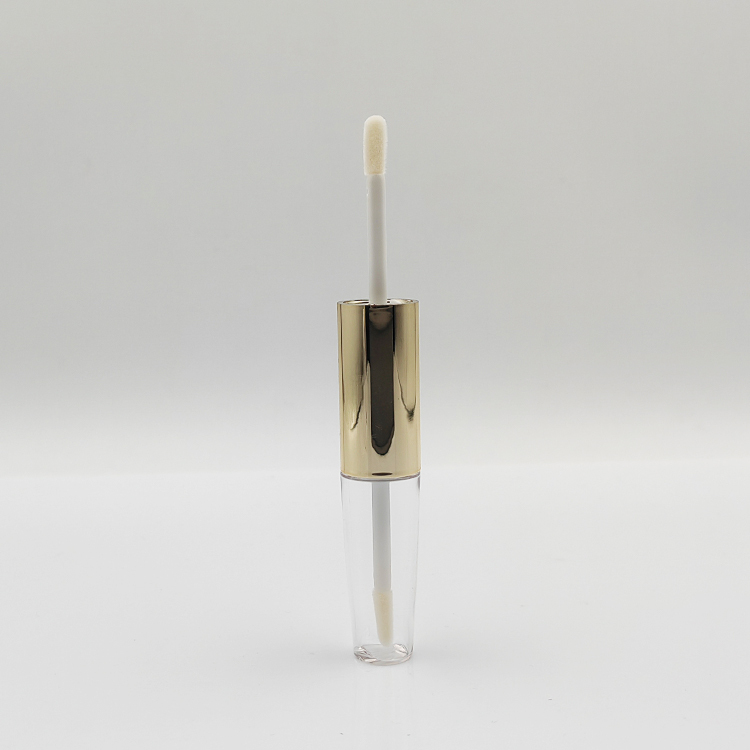Hot Style Custom 11ml double side round empty crystal lip gloss bottle for plastic cosmetic packaging luxury lip gloss tubes