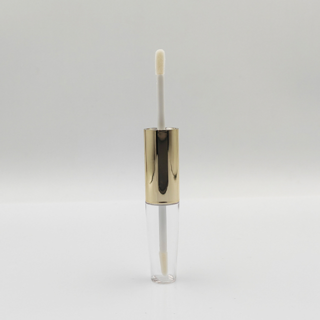 Hot Style Custom 11ml double side round empty crystal lip gloss bottle for plastic cosmetic packaging luxury lip gloss tubes