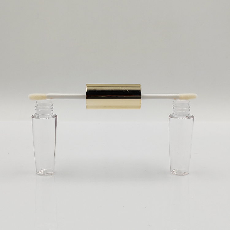 Hot Style Custom 11ml double side round empty crystal lip gloss bottle for plastic cosmetic packaging luxury lip gloss tubes
