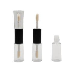 Popular custom 8ml round double side clear lip gloss bottle Empty Plastic Cosmetic Packaging lip gloss tubes with box and logo