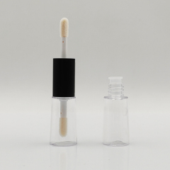 Popular custom 8ml round double side clear lip gloss bottle Empty Plastic Cosmetic Packaging lip gloss tubes with box and logo