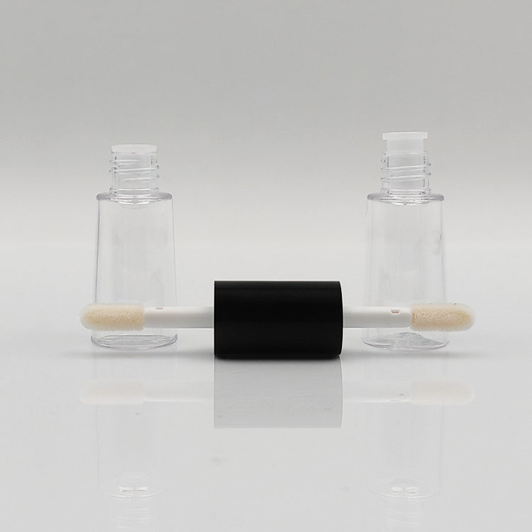 Popular custom 8ml round double side clear lip gloss bottle Empty Plastic Cosmetic Packaging lip gloss tubes with box and logo