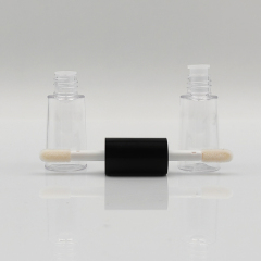 Popular custom 8ml round double side clear lip gloss bottle Empty Plastic Cosmetic Packaging lip gloss tubes with box and logo