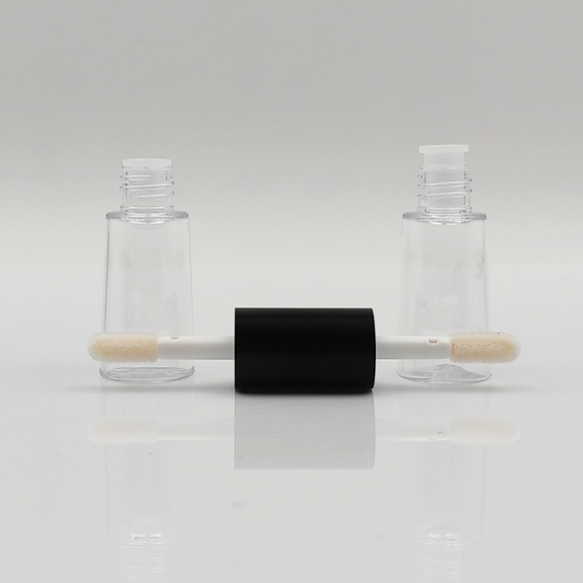 Popular custom 8ml round double side clear lip gloss bottle Empty Plastic Cosmetic Packaging lip gloss tubes with box and logo