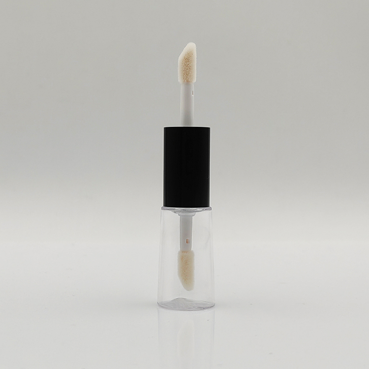 Popular custom 8ml round double side clear lip gloss bottle Empty Plastic Cosmetic Packaging lip gloss tubes with box and logo
