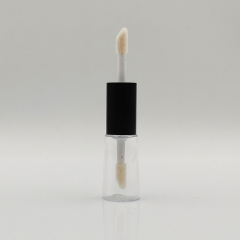 Popular custom 8ml round double side clear lip gloss bottle Empty Plastic Cosmetic Packaging lip gloss tubes with box and logo