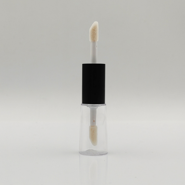 Popular custom 8ml round double side clear lip gloss bottle Empty Plastic Cosmetic Packaging lip gloss tubes with box and logo