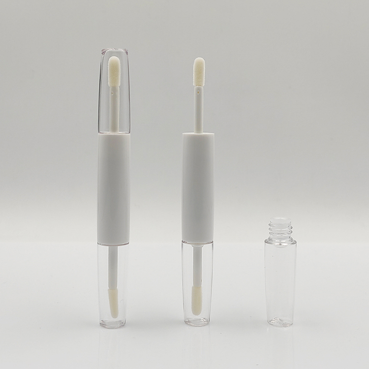 Customized Newly 7.4ml double side round lip gloss bottle packaging for plastic cosmetic reasonable price lip gloss stick tubes