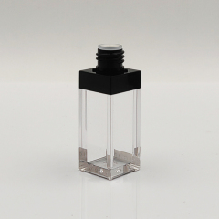 Luxury Wholesale Custom AS 4.5ml square black lip gloss bottles for Plastic Cosmetic Packaging empty lip gloss tube container