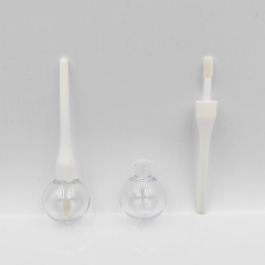 New In 2025 Wholesale Custom 10ml Lollipop shape cute lip gloss bottle lamp bulb shape white transparent clear lip gloss bottle