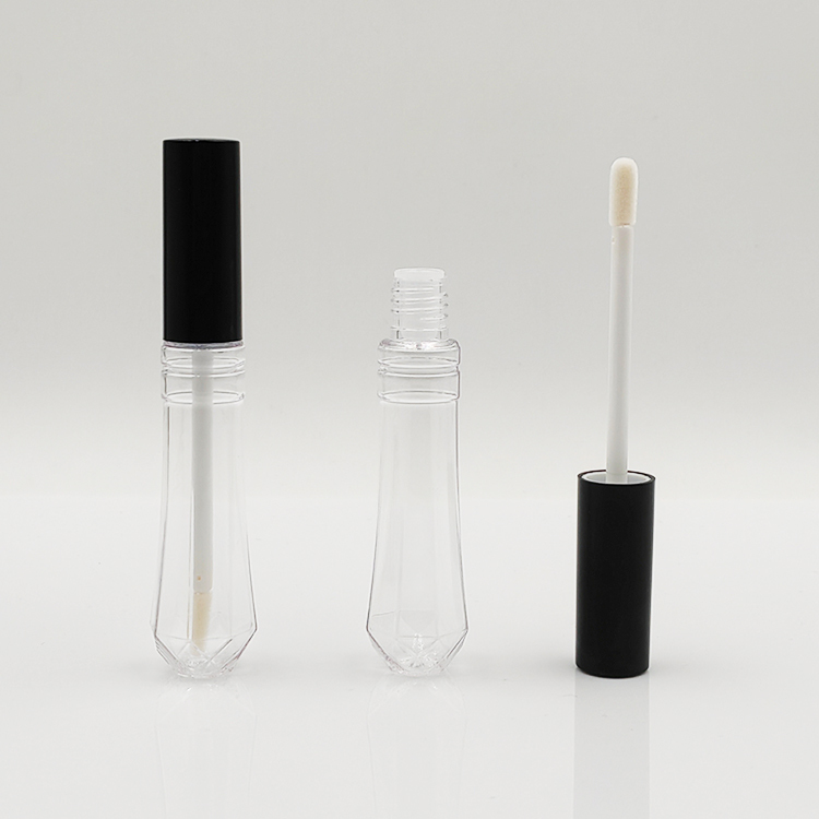 Stylish Wholesale Custom conical shape round 10ml lip gloss bottle plastic cosmetic packaging empty lip gloss tubes with wand