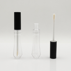 Stylish Wholesale Custom conical shape round 10ml lip gloss bottle plastic cosmetic packaging empty lip gloss tubes with wand
