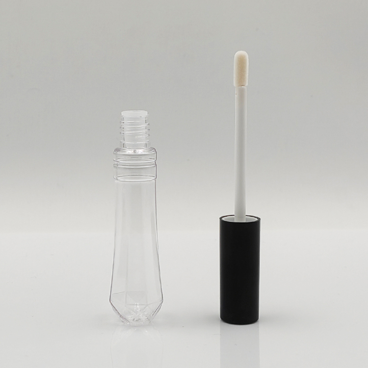 Stylish Wholesale Custom conical shape round 10ml lip gloss bottle plastic cosmetic packaging empty lip gloss tubes with wand