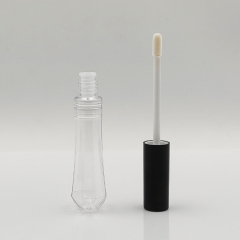 Stylish Wholesale Custom conical shape round 10ml lip gloss bottle plastic cosmetic packaging empty lip gloss tubes with wand