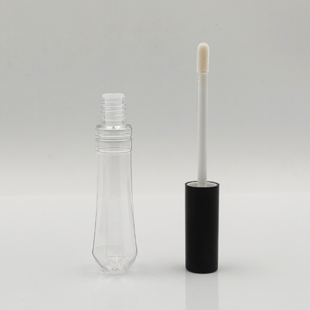 Stylish Wholesale Custom conical shape round 10ml lip gloss bottle plastic cosmetic packaging empty lip gloss tubes with wand