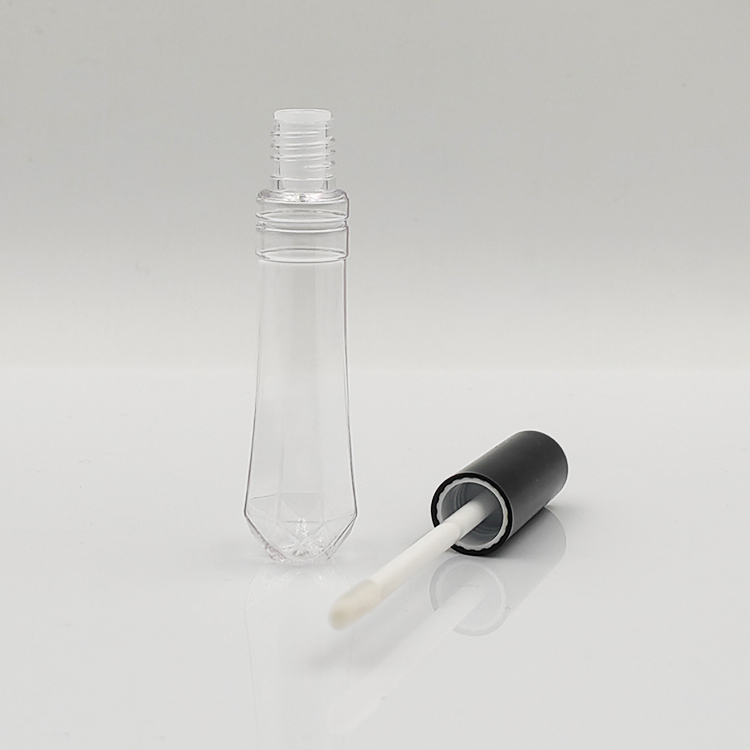 Stylish Wholesale Custom conical shape round 10ml lip gloss bottle plastic cosmetic packaging empty lip gloss tubes with wand