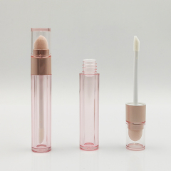 Stylish Wholesale Custom conical shape round 3.5ml lip gloss bottle plastic cosmetic packaging empty lip gloss tubes with wand
