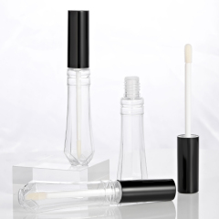 Stylish Wholesale Custom conical shape round 10ml lip gloss bottle plastic cosmetic packaging empty lip gloss tubes with wand